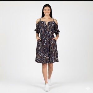 Anthropologie VANESSA VIRGINIA Convivial Midi Dress Boho Cotton Size 14